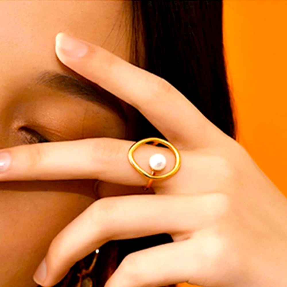 🍒3/$30 New Open Circle Pearl Ring
